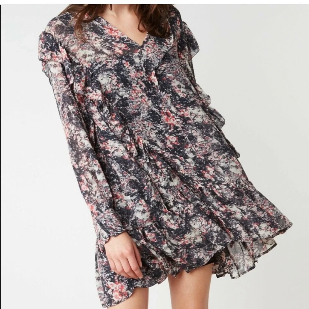 Isabel Marant Jedy floral-print ruffle swing dress size 38 6 perfect condition - Picture 4 of 6